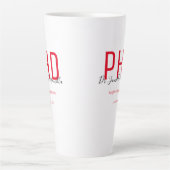 大学院Keepsake Red Black Name Degree PhD カフェラテマグ (正面)