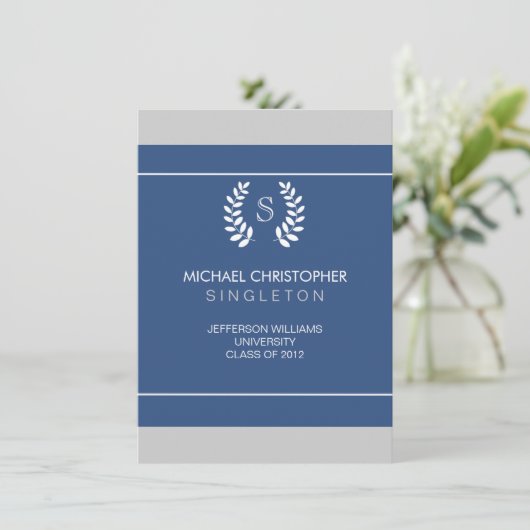 大学青及び白い卒業の発表 案内状 (スタンド正面)