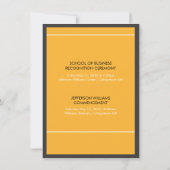 大学黒及び金ゴールドの卒業の発表 案内状 (裏面)