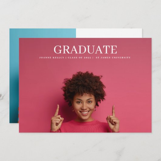 大学2写真大学クラシック卒業 案内状 (正面/裏面)