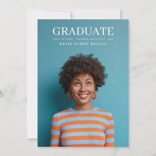 大学3写真タイポグラフィ大学卒業 案内状 (正面)