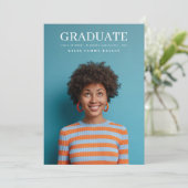 大学3写真タイポグラフィ大学卒業 案内状 (スタンド正面)