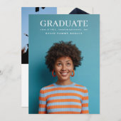 大学3写真タイポグラフィ大学卒業 案内状 (正面/裏面)