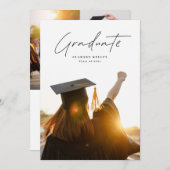 大学3写真大学大学院卒業 案内状 (正面/裏面)