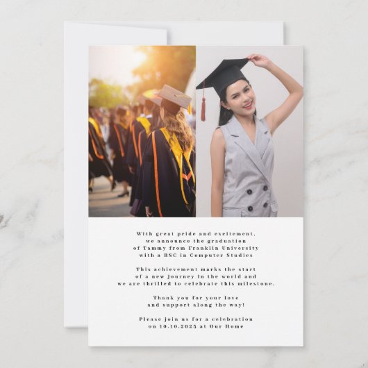 大学3角写真院卒業 案内状 (裏面)