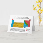 大学-化学周期表の幸運 カード (黄色い花)