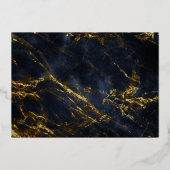 大学 |大学の写真DKブルー金ゴールド卒業 箔招待状 (裏面)