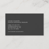 大学/大学生ダークグレー コーリングカード (裏面)