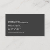 大学/大学生ダークグレー コーリングカード (裏面)