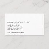 大学/大学生ブラックビジネスカード コーリングカード (裏面)