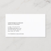 大学/大学生ホワイトビジネスカード コーリングカード (裏面)