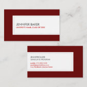 大学/大学生深い赤 コーリングカード (正面/裏面)