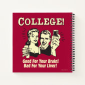 大学：肝臓に悪い脳のために良い ノートブック (裏面)