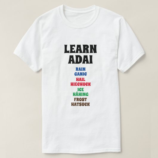 大学 – 雨、雹、氷、霜 Tシャツ (デザイン正面)