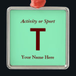 大学・高校生在学中の手紙 メタルオーナメント<br><div class="desc">カスタマイズクリックは、この贈り物を自分の背景とフォントの配色でパーソナライズする。</div>