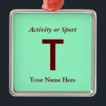 大学・高校生在学中の手紙 メタルオーナメント<br><div class="desc">カスタマイズクリックは、この贈り物を自分の背景とフォントの配色でパーソナライズする。</div>