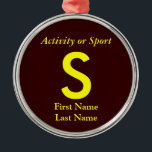 大学・高校生在学中の手紙 メタルオーナメント<br><div class="desc">カスタマイズクリックは、この贈り物を自分の背景とフォントの配色でパーソナライズする。</div>