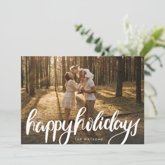 大家族の写真ハッピーホリデーフェスティバルスクリプトおもしろい シーズンカード (スタンド正面)