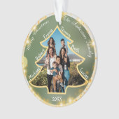 大家族カスタム写真クリスマスツリー枠 オーナメント (正面)