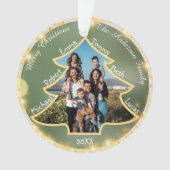 大家族カスタム写真クリスマスツリー枠 オーナメント (正面)