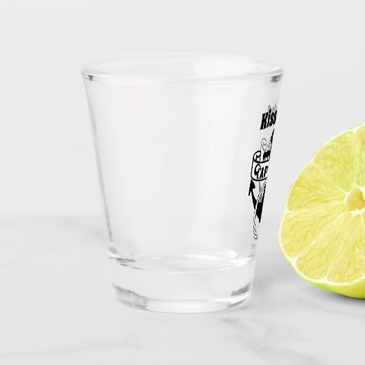 大尉に接吻して下さいNautical Funny Sailing Quote ショットグラス (左)