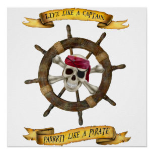 大尉のようにPARTY LIKE PIRATE住んで下さい ポスター