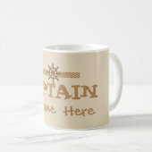 大尉の名前入りなボートのコップ コーヒーマグカップ (正面右)