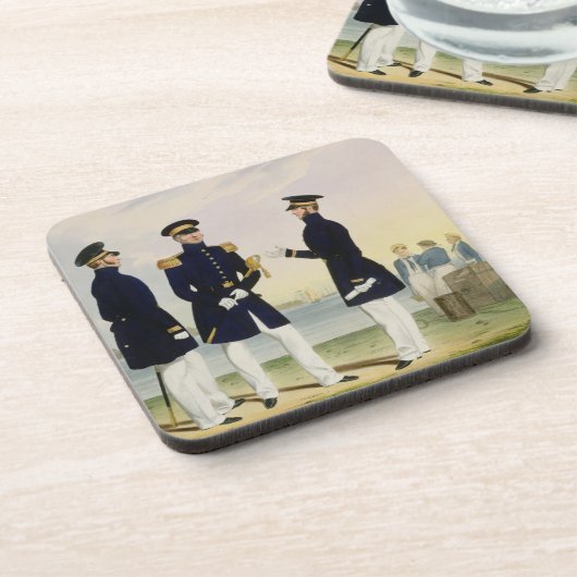 大尉、海軍将官および司令官は(衣服をとって下さい)地図をつくります コースター (左側)