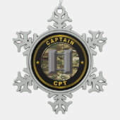 大尉 CPT スノーフレークピューターオーナメント (正面)