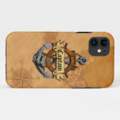 大尉Anchorおよび車輪 Case-Mate iPhoneケース (裏面(横))