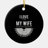 大工おもしろい木工品クリスマス セラミックオーナメント (正面)