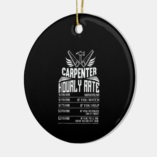 大工おもしろい木工用ギフト素晴らしパパ セラミックオーナメント (左)