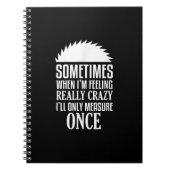 大工おもしろい木工職人は一度だけ鋸で測る ノートブック (正面)