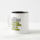 大工おもしろいTシャツとギフト ツートーンマグカップ (正面左)