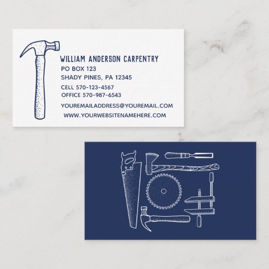 大工およびWoodworkersのための名刺 名刺 (正面/裏面)