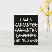 大工さん 大工 Carpinter ニールズを叩くのが上手 カード (黄色い花)
