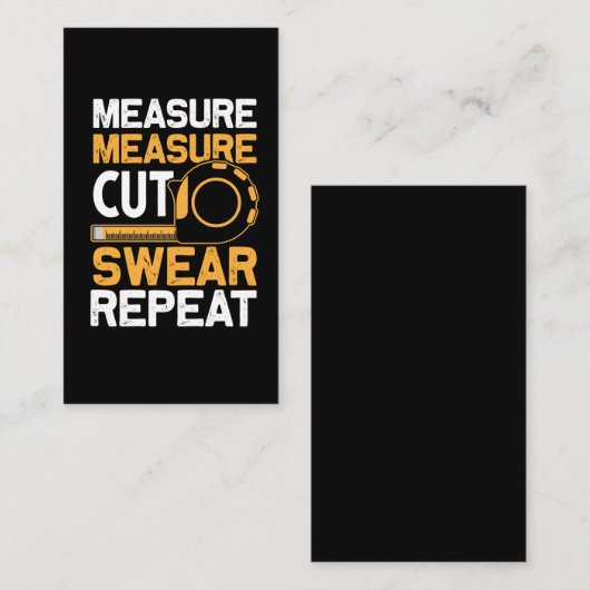 大工とおもしろい職人のパパのジョーク 名刺 (正面/裏面)