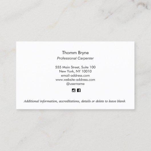 大工と手作り建築名刺 名刺 (裏面)