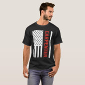 大工と木工職人Carpenter USA m用国旗 Tシャツ (正面フル)