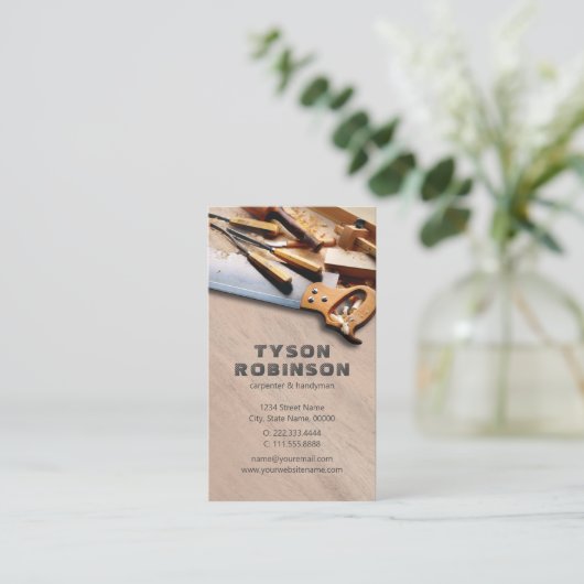 大工と職人の修理 名刺 (スタンド正面)