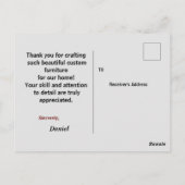 大工に感謝を伝える ポストカード (裏面)