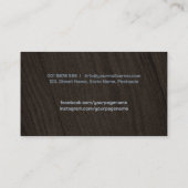 大工のサーキュラーのこぎり及びプレーナー 名刺 (裏面)