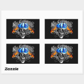 大工のスカル懸命帽子：大工 長方形シール (シート)