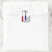 大工のロゴ ラウンドシール (バッグ)