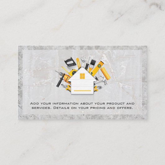 大工のロゴ |不動産実在のプロパティ 名刺 (裏面)