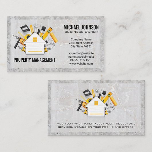 大工のロゴ |不動産実在のプロパティ 名刺 (正面/裏面)