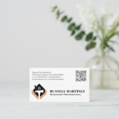 大工のロゴ | QRコード名刺 名刺 (スタンド正面)