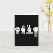 大工のロック・ペーパー・シザーズ・テーブルソー父の日 カード (黄色い花)