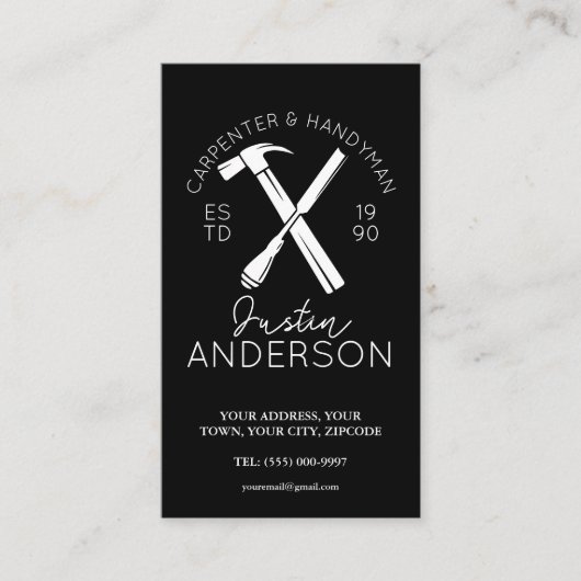 大工の仕事の小物入れ 名刺 (正面)