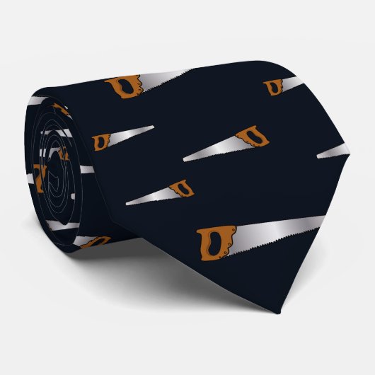 大工の古い鋸おもしろい木工師 ネクタイ (ロール)